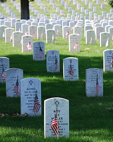 Graves at Arlington National Cemetery on Memorial Day