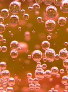 Picture of Champagne bubbles by Gaetan Lee from wikimedia commons